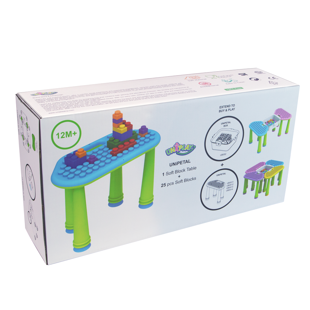 UNiPLAY Soft Building Blocks Table UNiPetal Yellow (#UB0514) - ToylandEU