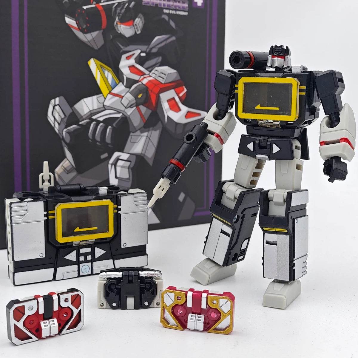 PT-04 Black Soundwave PT04 PT04B Transformation Tape G1 Mini Pocket War KO DX9 Action Figure Robot Toys Kids Gift - ToylandEU