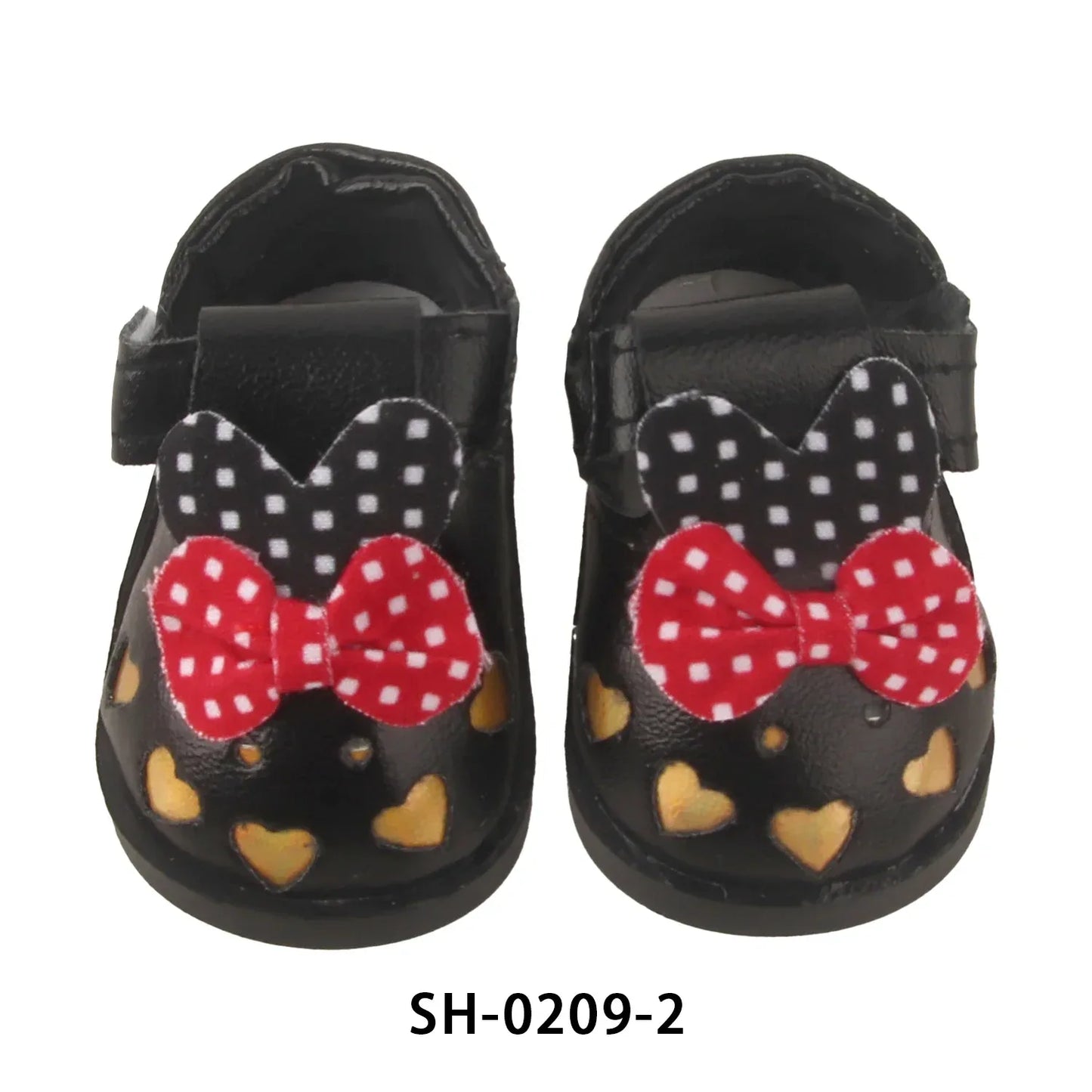 PU Leather Heart Bow Doll Shoes For 14 Inches Dolls - ToylandEU