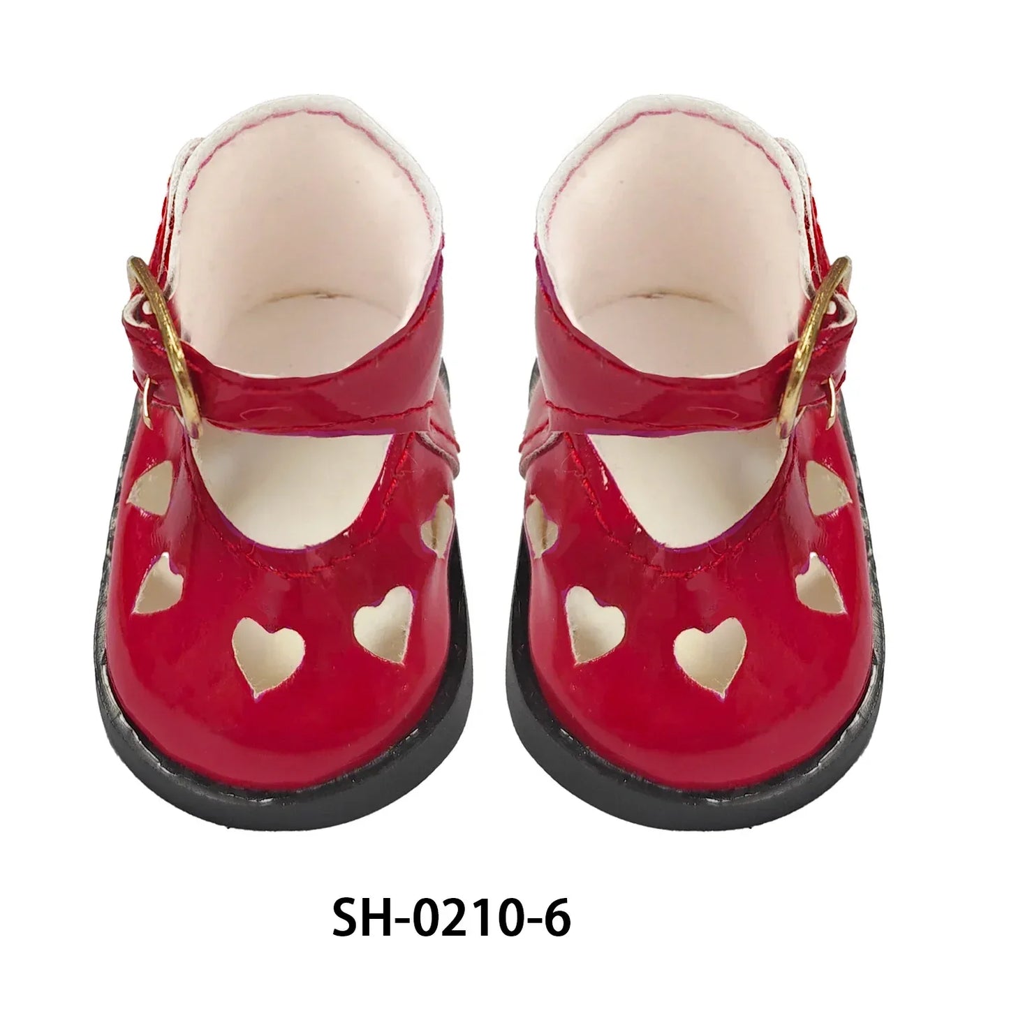 PU Leather Heart Bow Doll Shoes For 14 Inches Dolls - ToylandEU