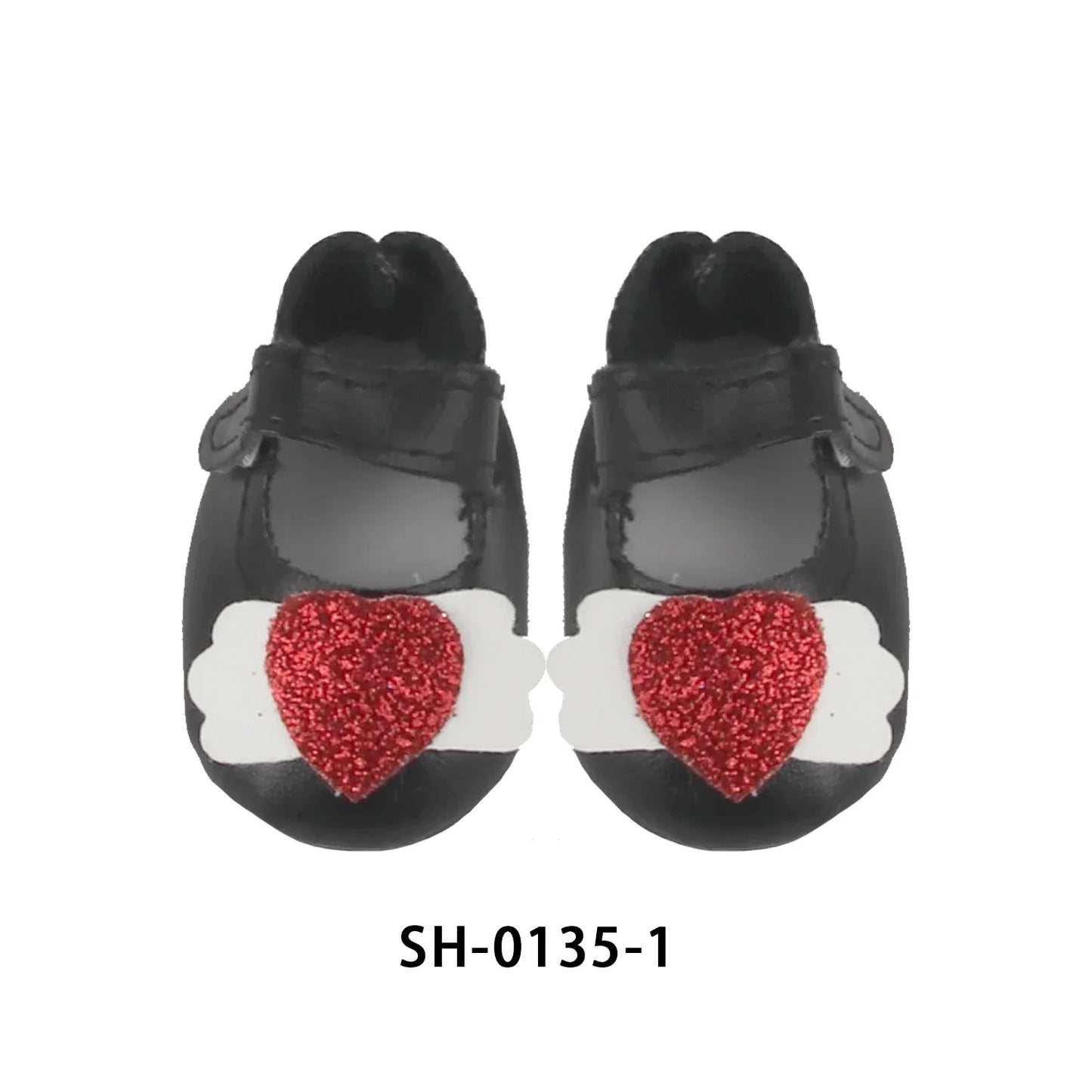 PU Leather Heart Bow Doll Shoes For 14 Inches Dolls - ToylandEU