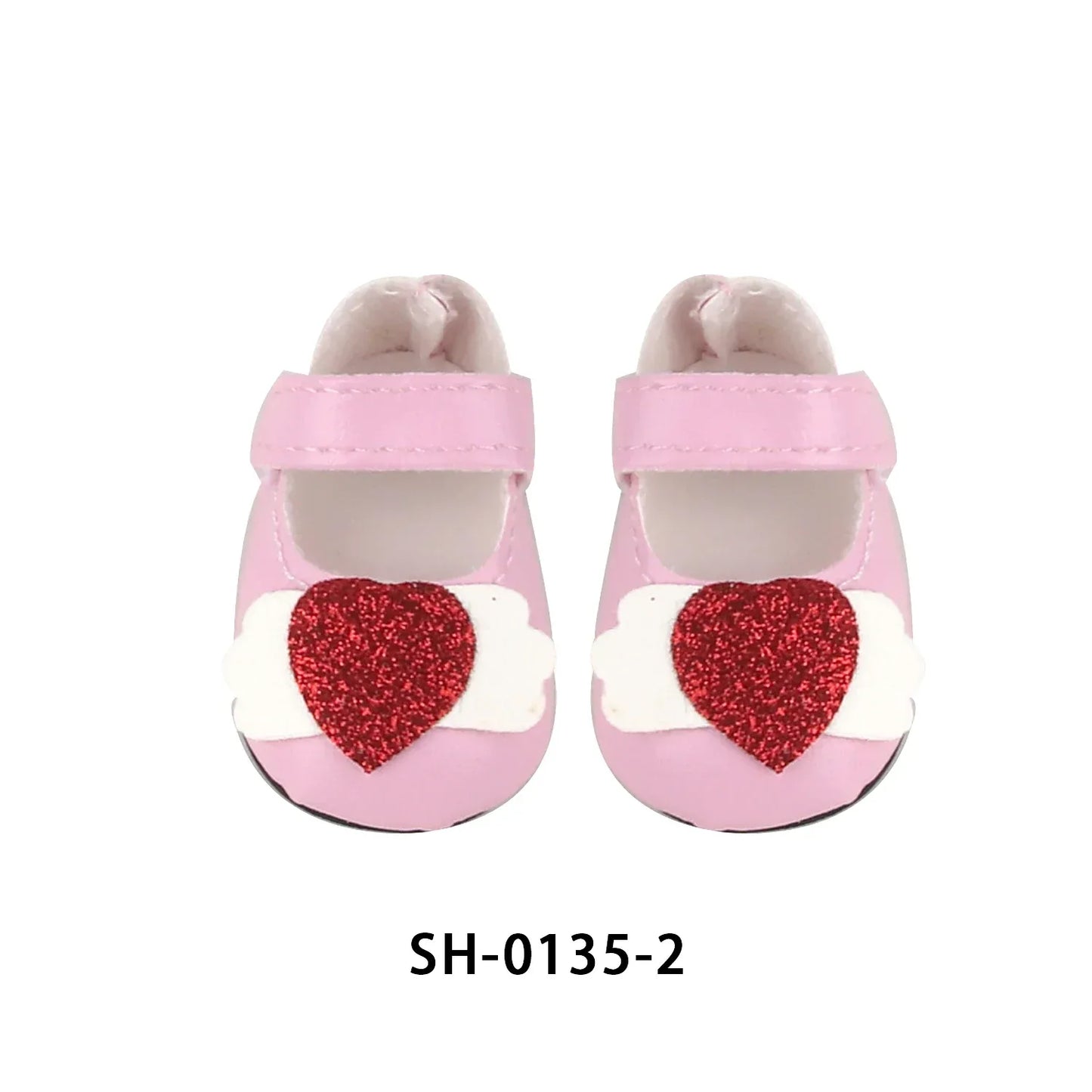 PU Leather Heart Bow Doll Shoes For 14 Inches Dolls - ToylandEU