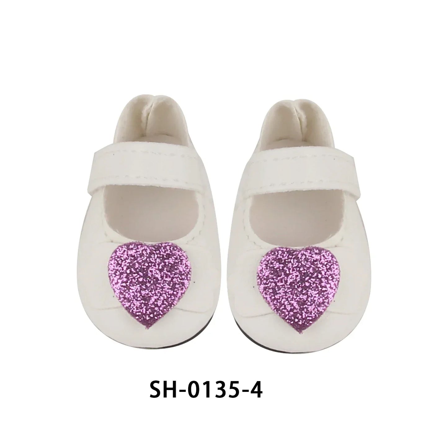 PU Leather Heart Bow Doll Shoes For 14 Inches Dolls - ToylandEU