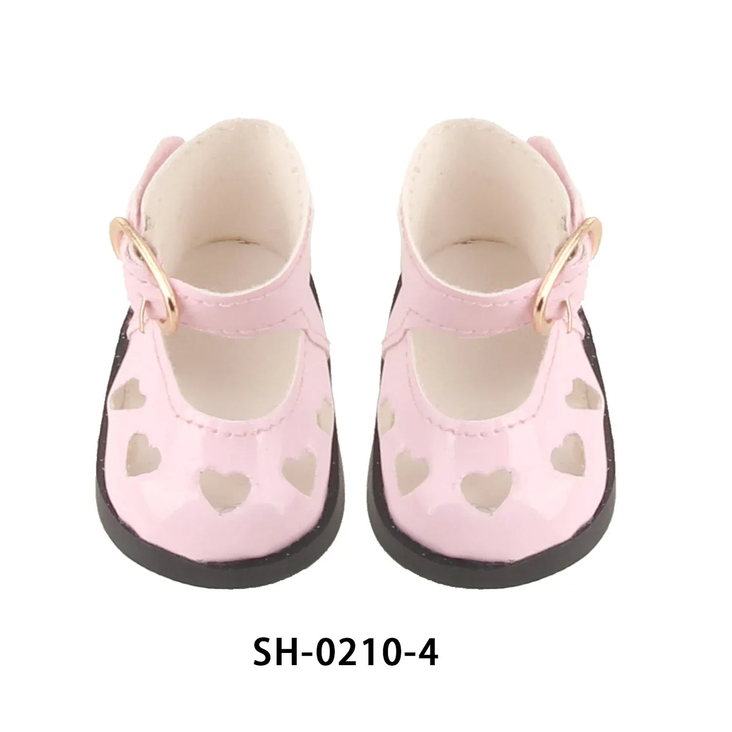 PU Leather Heart Bow Doll Shoes For 14 Inches Dolls - ToylandEU