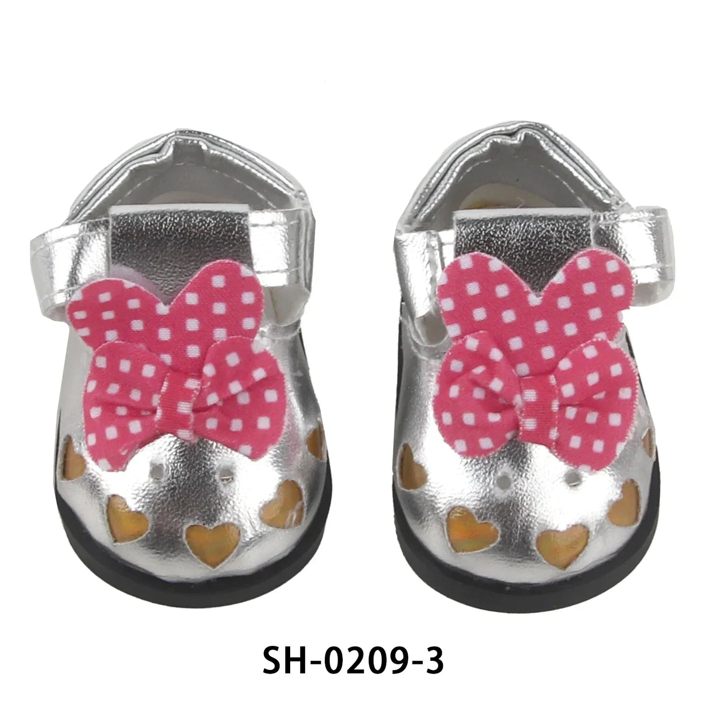 PU Leather Heart Bow Doll Shoes For 14 Inches Dolls - ToylandEU