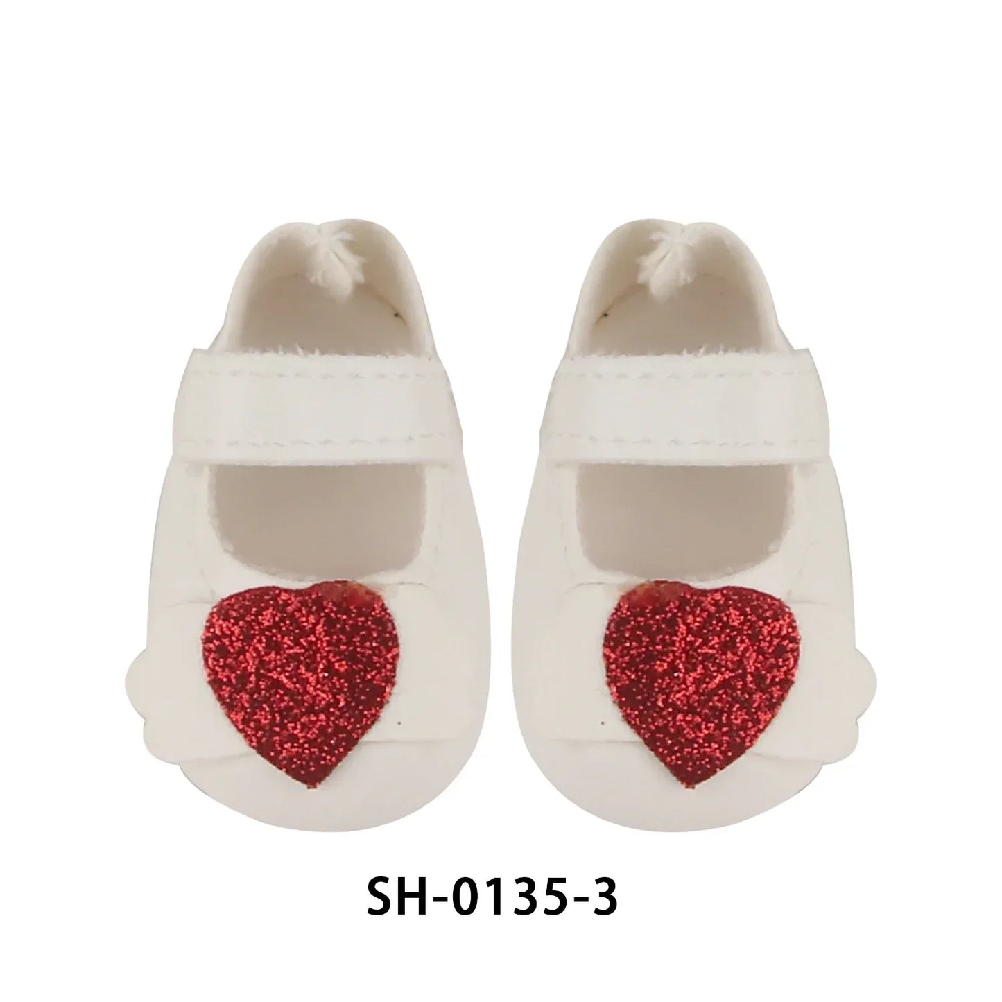 PU Leather Heart Bow Doll Shoes For 14 Inches Dolls - ToylandEU