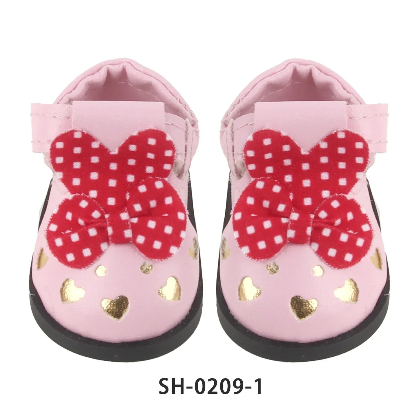 PU Leather Heart Bow Doll Shoes For 14 Inches Dolls - ToylandEU