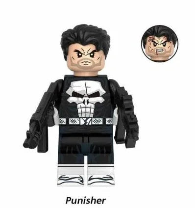 Punisher Comic Figure Custom Collectible ABS Plastic Figure Black Outfit With White Skull Emblem - ToylandEU