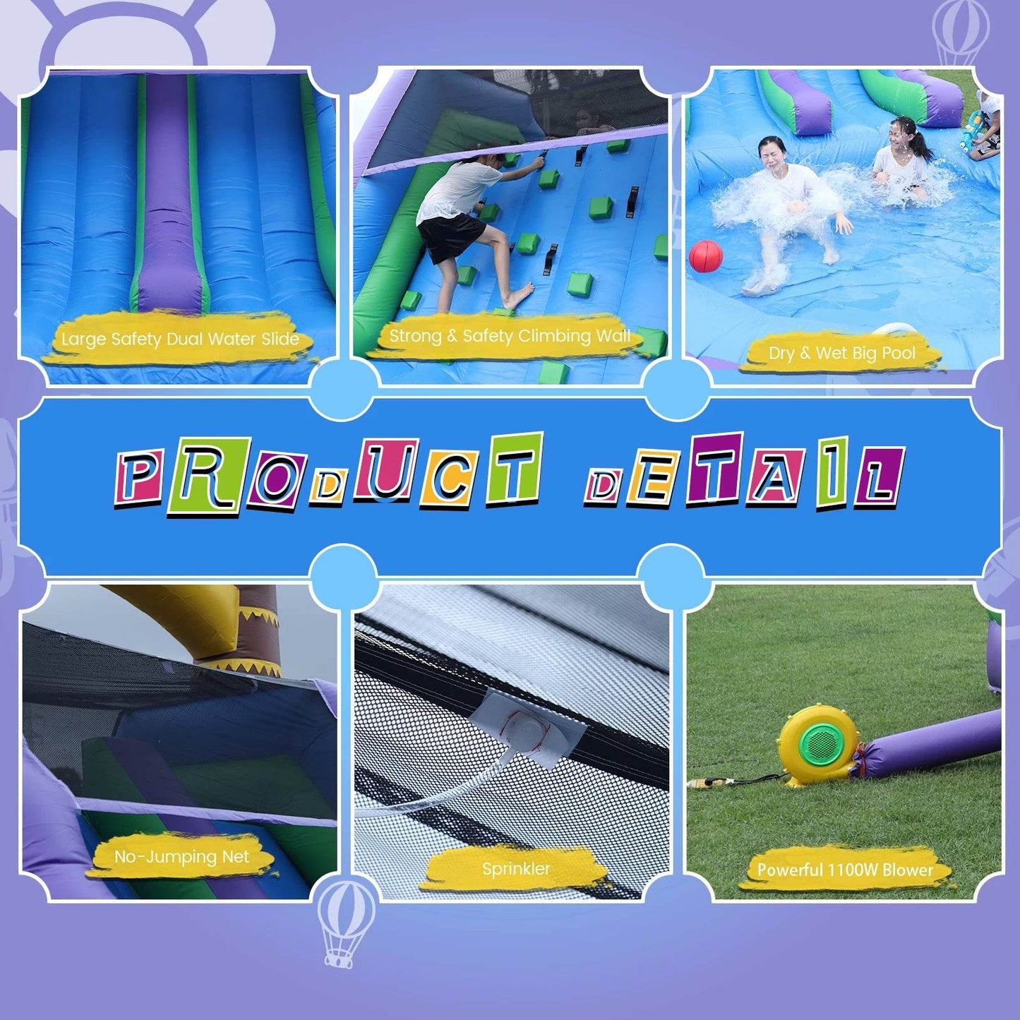 PVC Commercial Inflatable Bounce House for Kids and Slide - ToylandEU