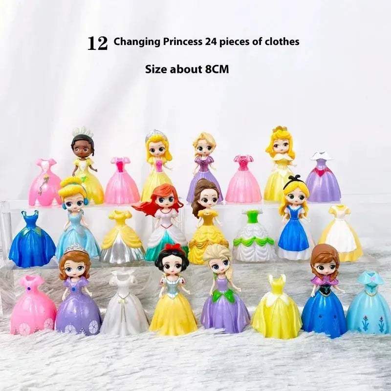 PVC Princess Action Figures With Interchangeable Clothes - ToylandEU