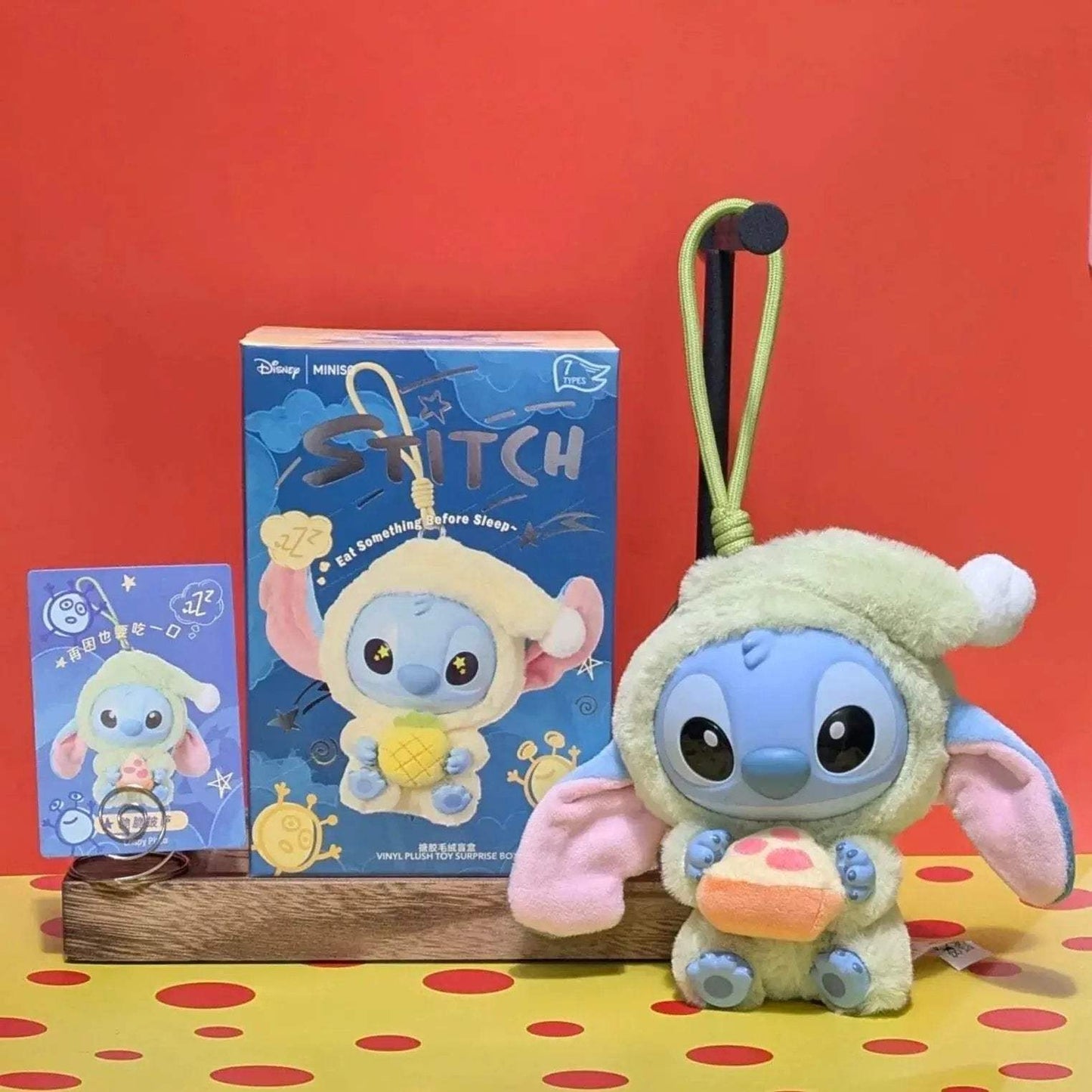 [In Stock] MINISO Stitch Eat Something Before Sleep Plush Keychain Blind Box - Ralphie's Funhouse