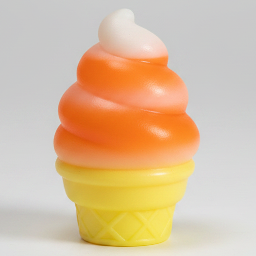 Squishy Toy | Orange White Swirl Ice Cream Cone Squishy | Gelatin Squish