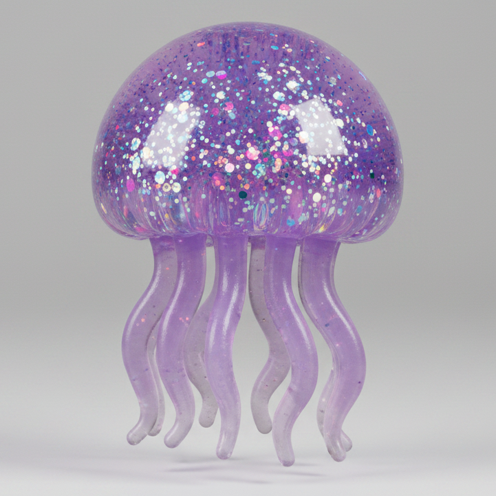 Squishy Toy | Purple Jellyfish With Tentacles | Slow Rise