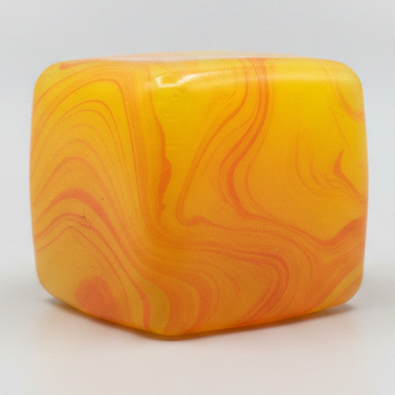 Squeeze Cube | Yellow Orange Swirl | Super Slow-Rising