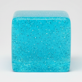Mini Magic Cube | Blue Translucent Glitter | Slow Rising Squish Toy | Mini