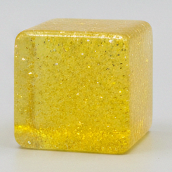 Squishy Toy | Yellow Glitter Mini Cube | Slow Rising Squish Toy | Mini