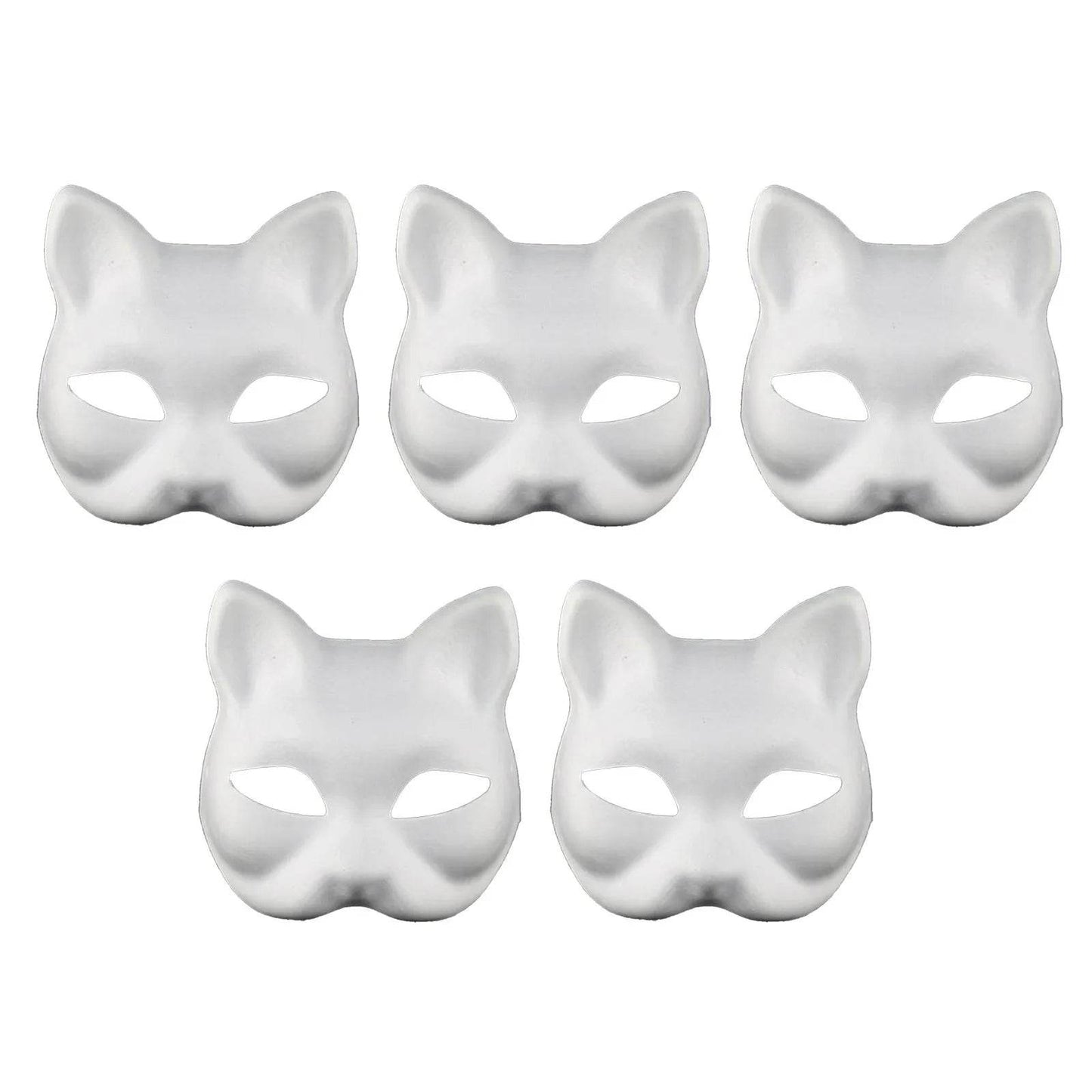 Paintable Mask White Half Face Cat Fox For Adult Cosplay - ToylandEU