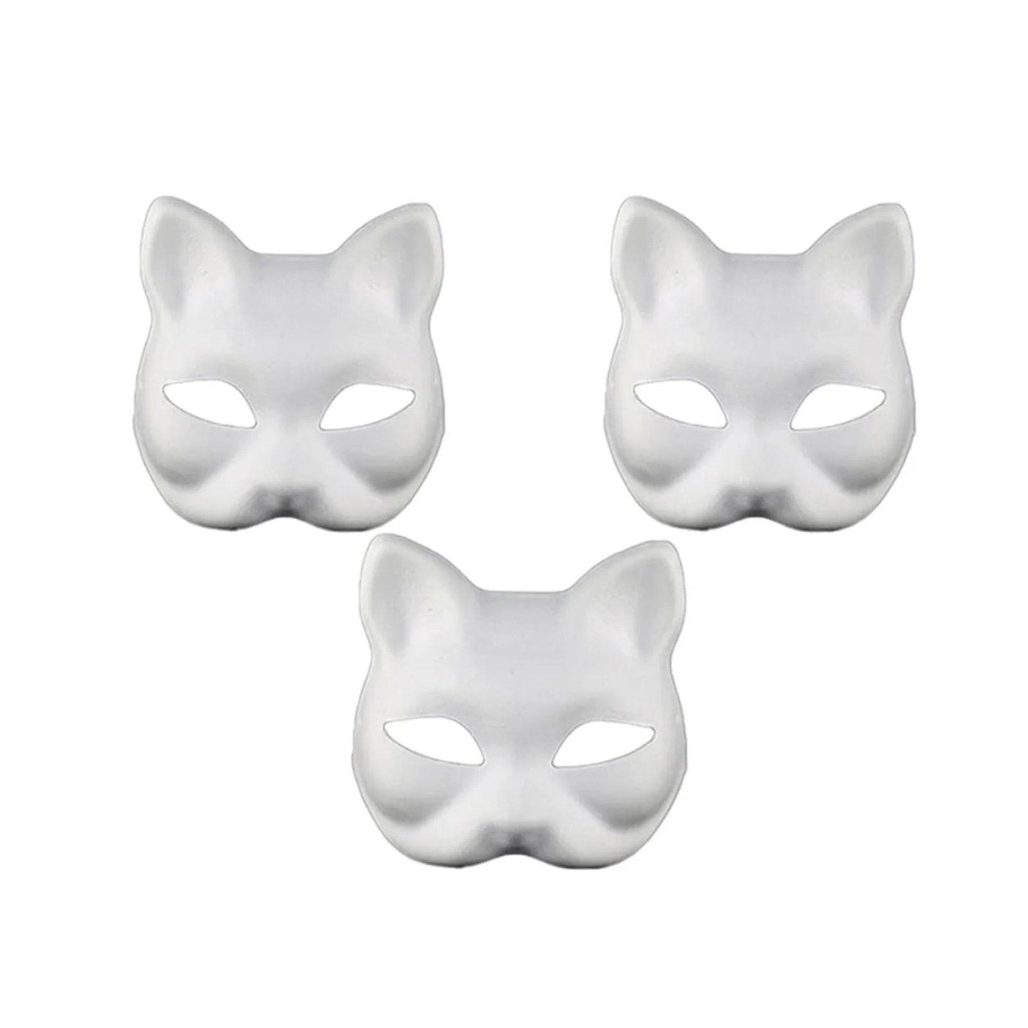 Paintable Mask White Half Face Cat Fox For Adult Cosplay - ToylandEU