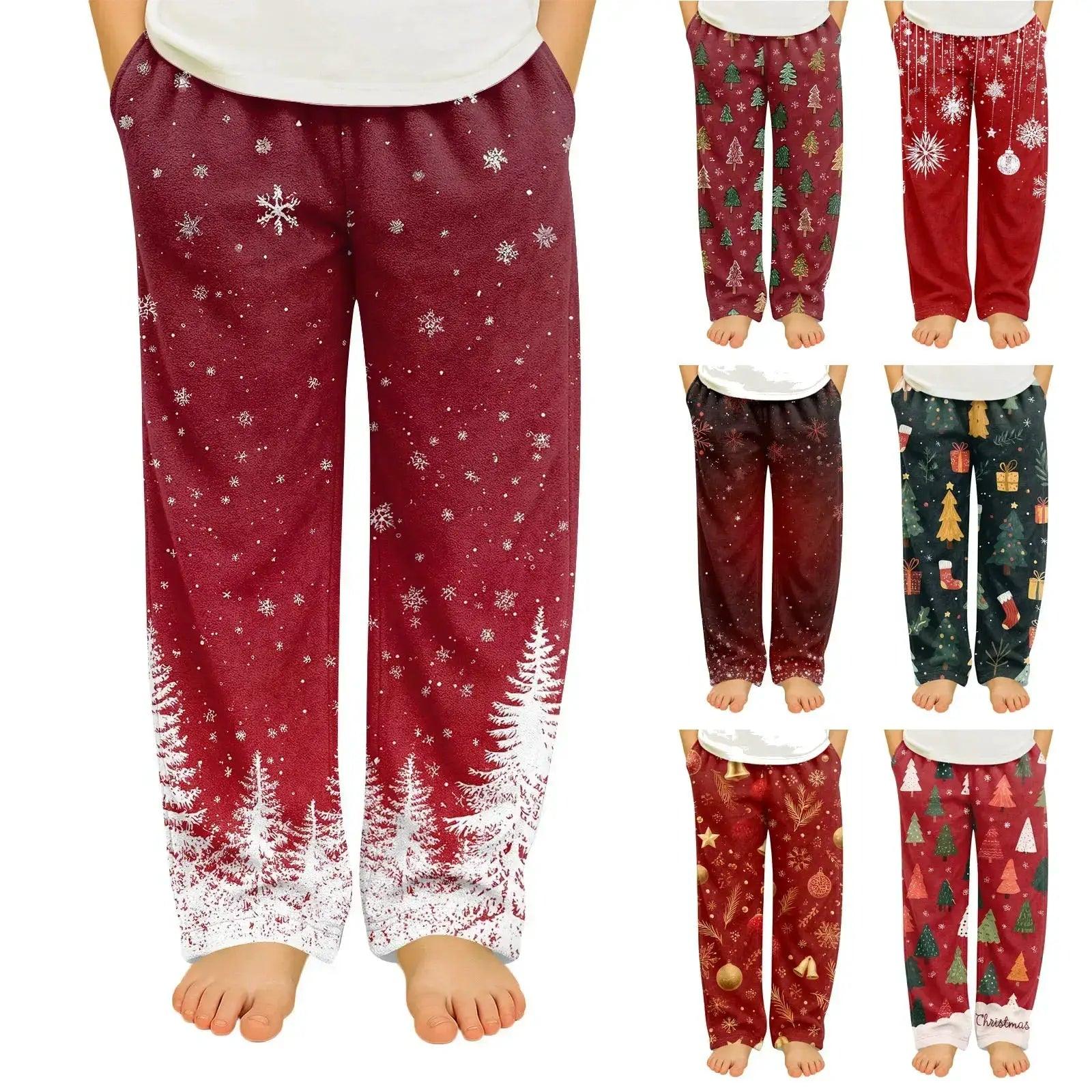  Kids Christmas Pajama Pants Loose Fit Cozy Cartoon Print -  ToylandEU™