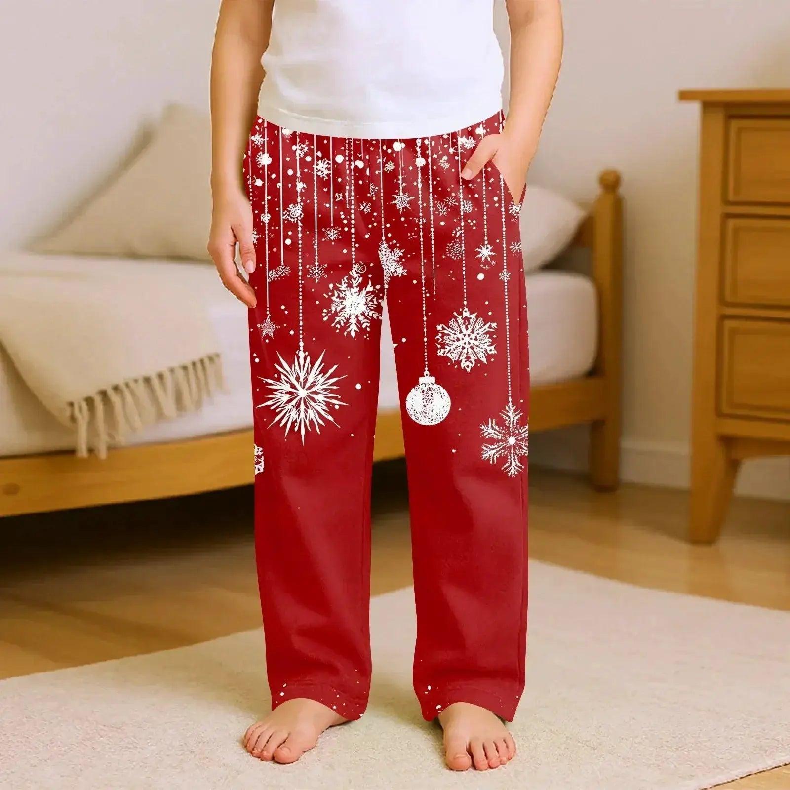  Kids Christmas Pajama Pants Loose Fit Cozy Cartoon Print -  ToylandEU™