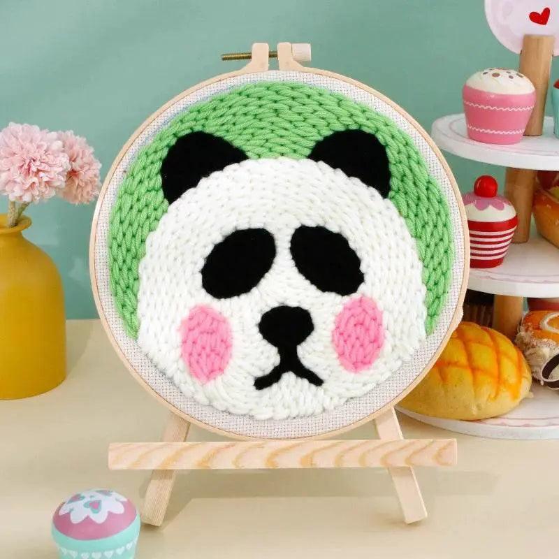  Panda-Themed DIY Punch Needle Embroidery Kit for Home Decor -  ToylandEU™
