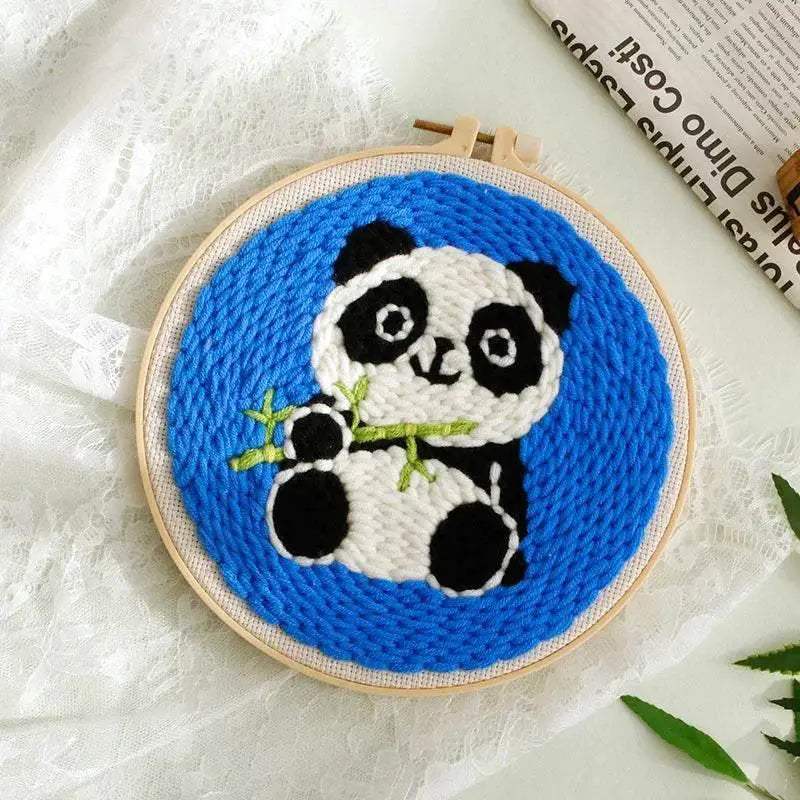  Panda-Themed DIY Punch Needle Embroidery Kit for Home Decor -  ToylandEU™
