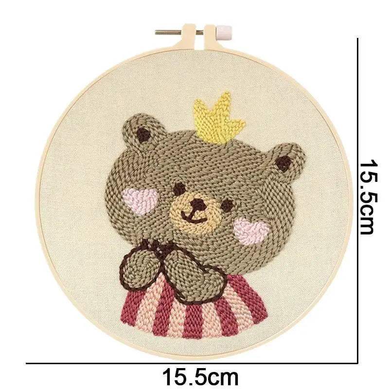  Panda and Dinosaur Themed Magic Needle Embroidery Kit for Beginners - DIY Whale Punch Needle Tools -  ToylandEU™