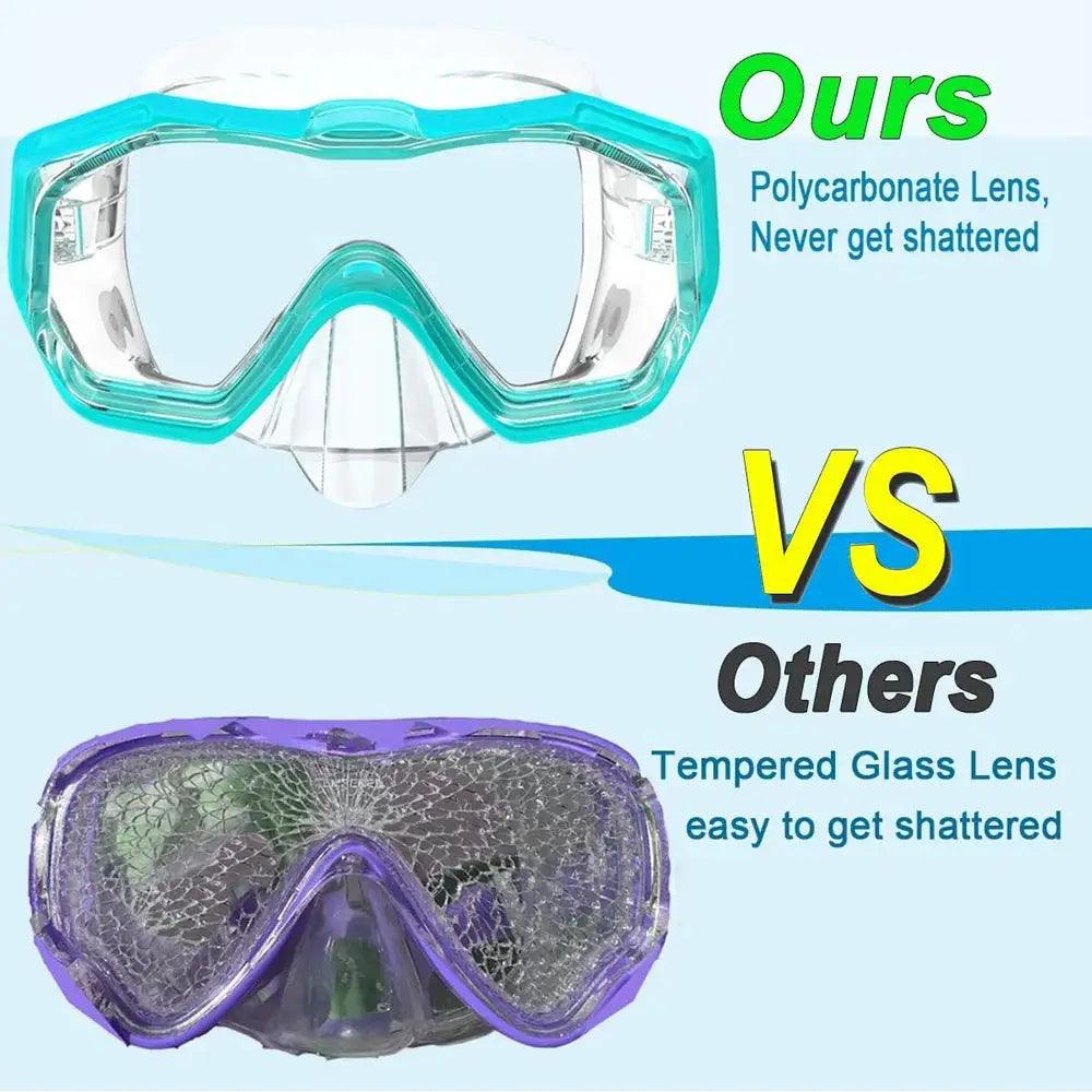  Panoramic Snorkel Mask Set Three Lens Anti Fog Dry Top -  ToylandEU™