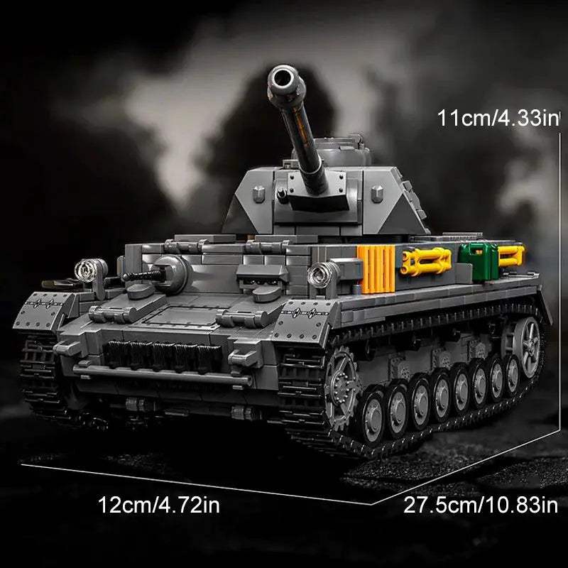 Panzer Tank Building Blocks Kit With Figures WW2 Military - ToylandEU