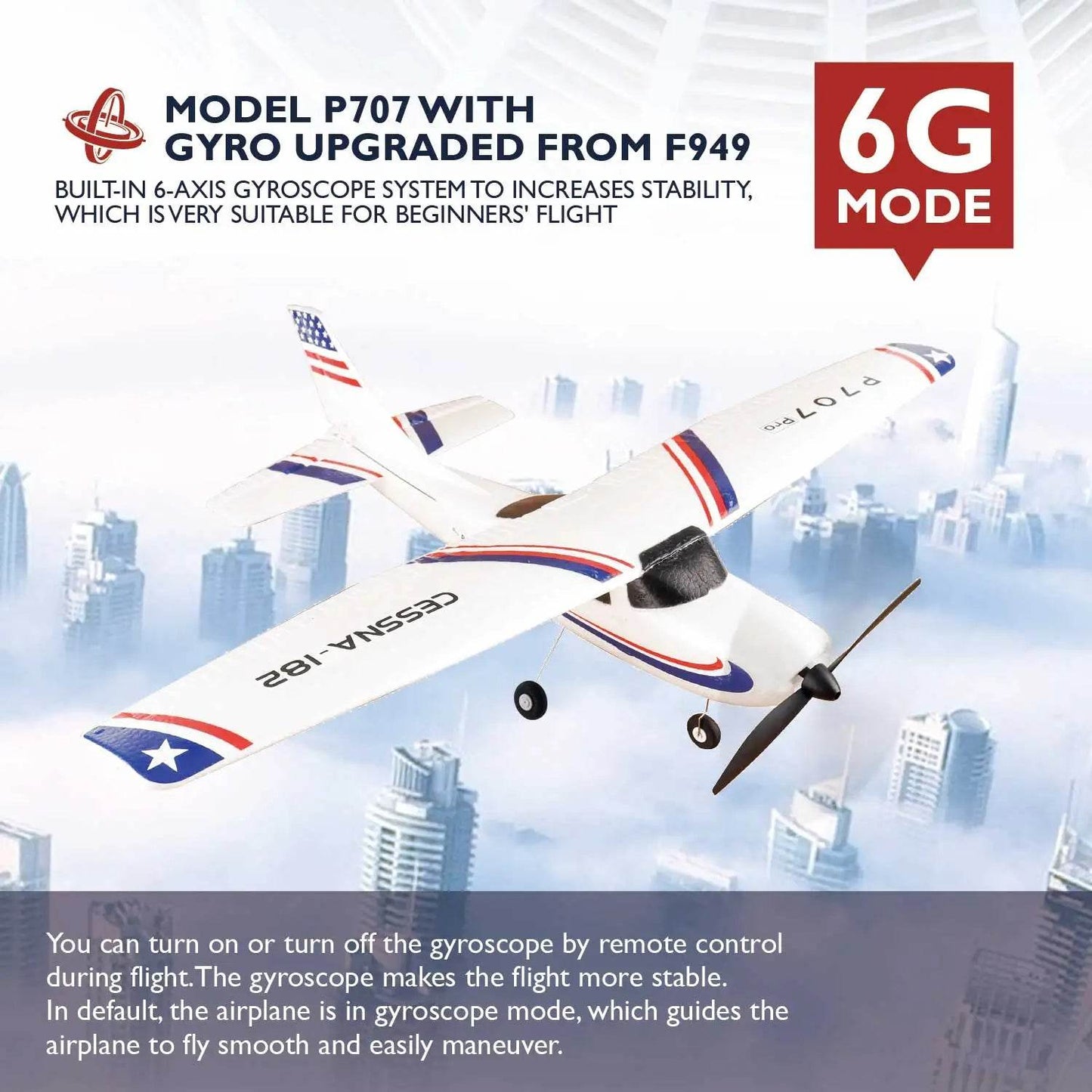 Parkten RC Airplane P707G PRO LCD Version 2.4G RTF Drone - ToylandEU