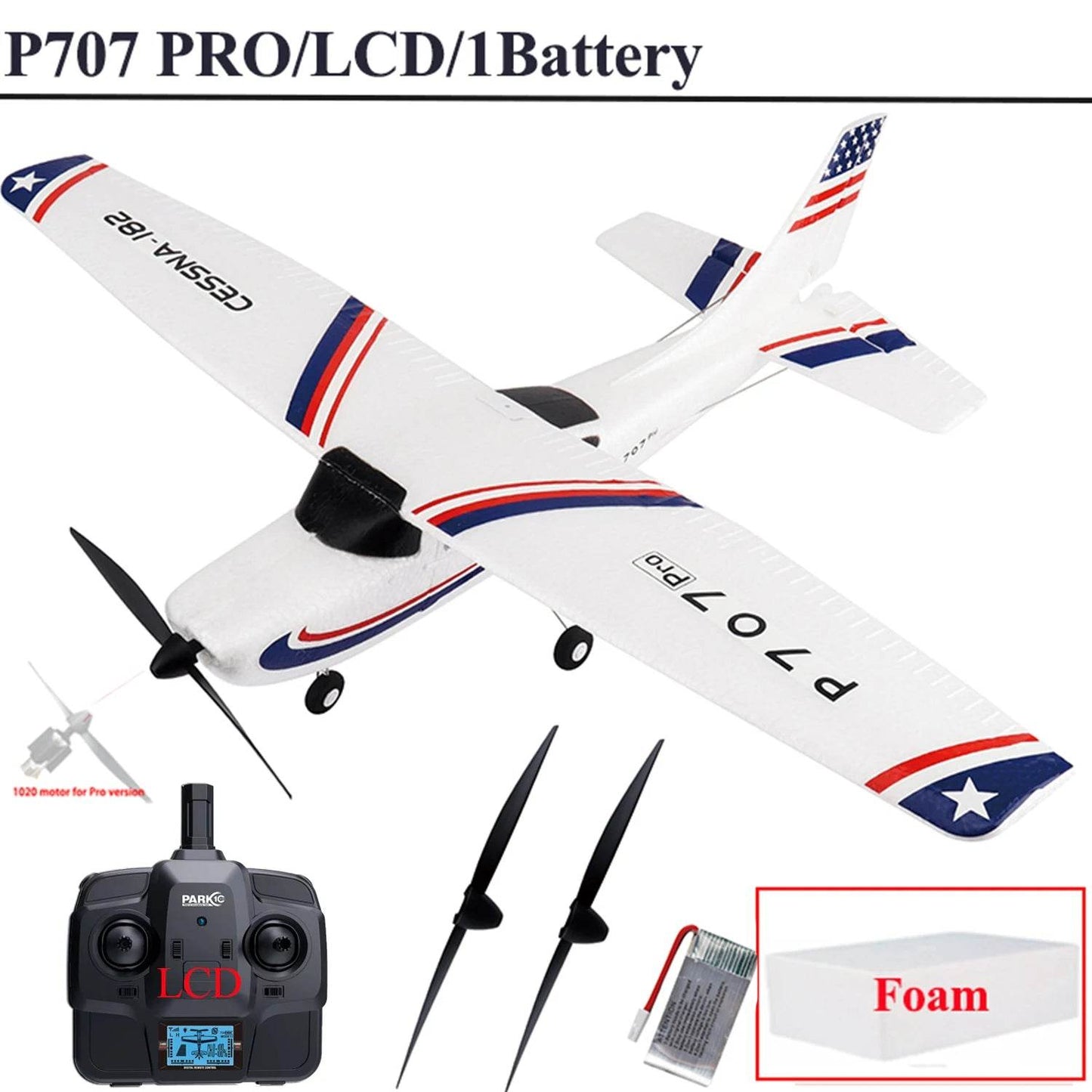 Parkten RC Airplane P707G PRO LCD Version 2.4G RTF Drone - ToylandEU