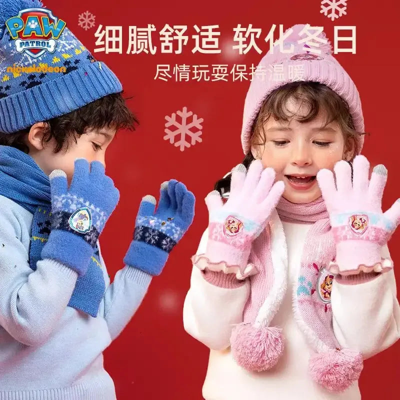 Paw Patrol Kids Winter Hat Glove Scarf Set Cozy Skye - ToylandEU