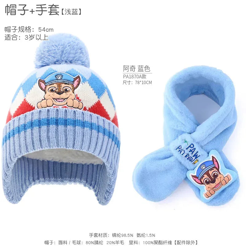 Paw Patrol Kids Winter Hat Glove Scarf Set Cozy Skye - ToylandEU