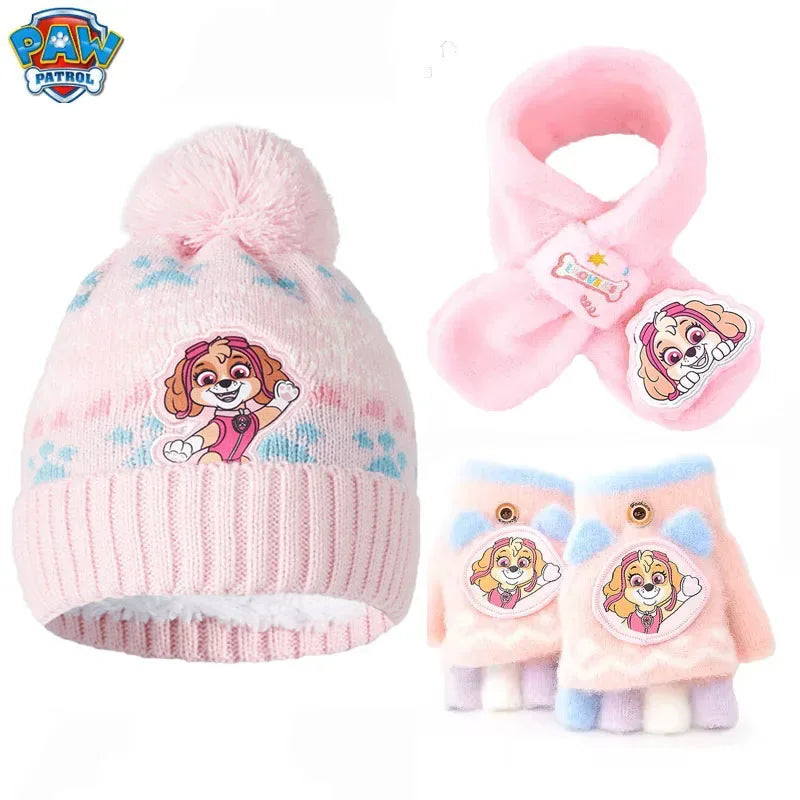 Paw Patrol Kids Winter Hat Glove Scarf Set Cozy Skye - ToylandEU