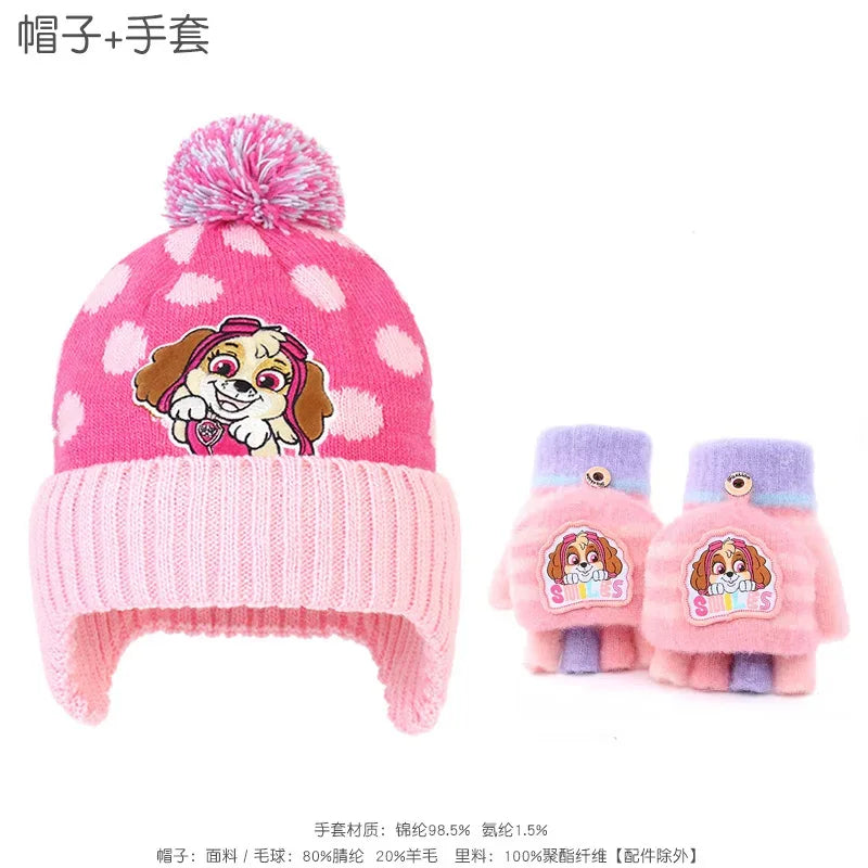 Paw Patrol Kids Winter Hat Glove Scarf Set Cozy Skye - ToylandEU