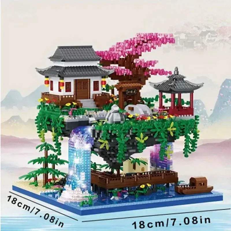 Peach Blossom Pond ABS Building Blocks for Creative Office Decor - ToylandEU