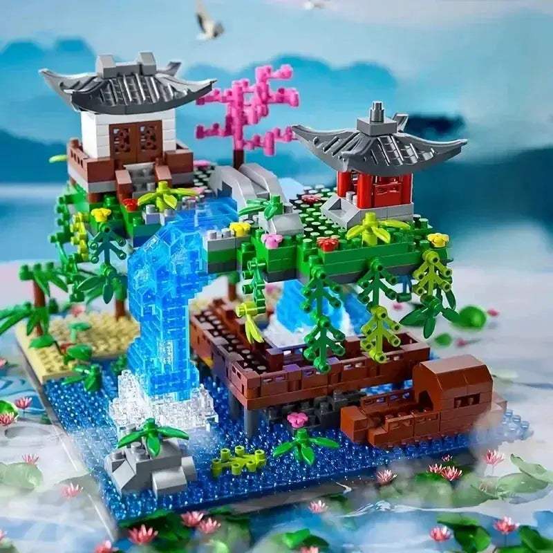 Peach Blossom Pond ABS Building Blocks for Creative Office Decor - ToylandEU