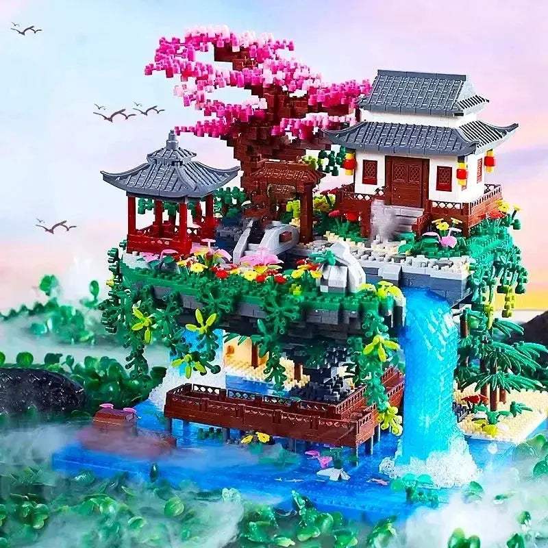 Peach Blossom Pond ABS Building Blocks for Creative Office Decor - ToylandEU