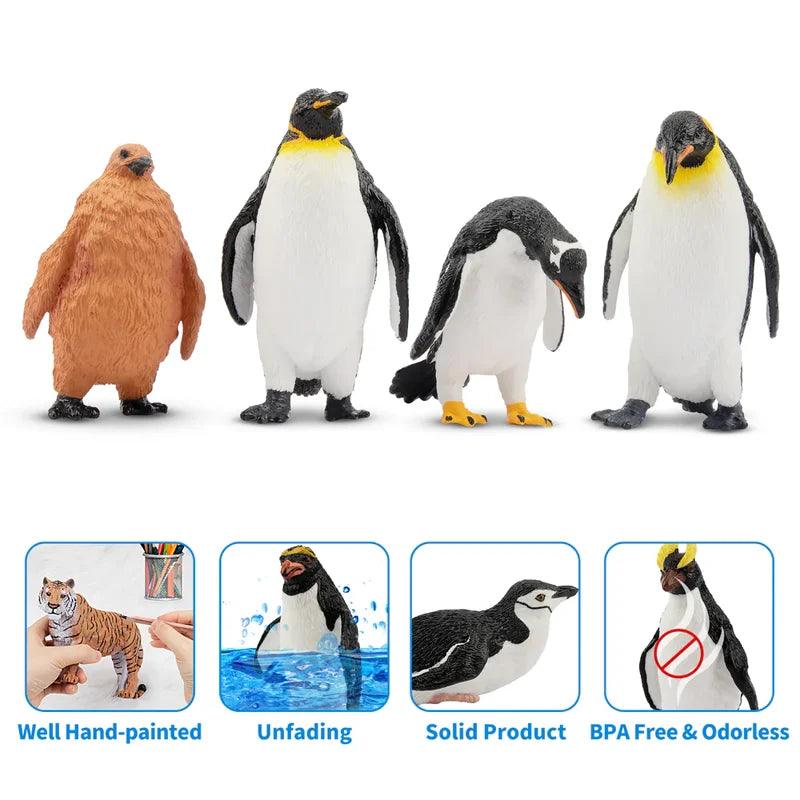  Penguin Figurines Set | PVC Mini Size | Toylandeu™ 
