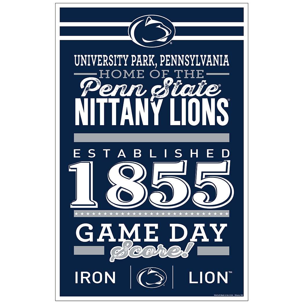 Penn State Nittany Lions 11x17 Wood Sign Established Design - ToylandEU