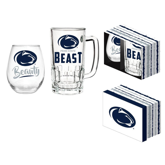 Penn State Nittany Lions Drink Set Stemless Wine Glass Boxed - ToylandEU