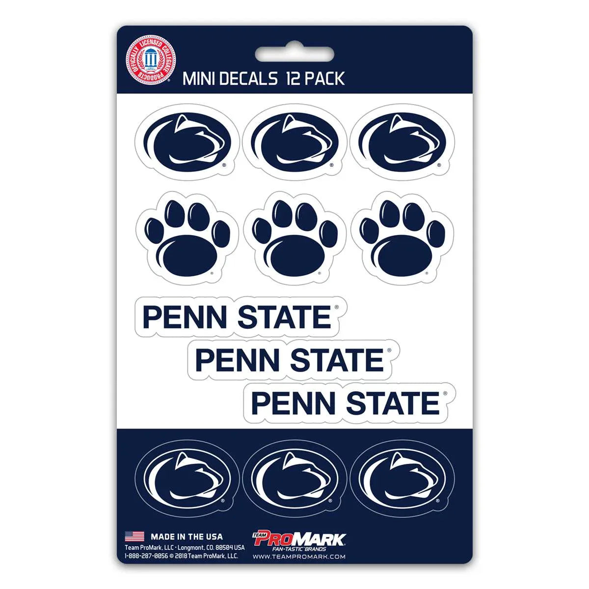 Penn State Nittany Lions Mini Decal Set 12 Pack Premium - ToylandEU