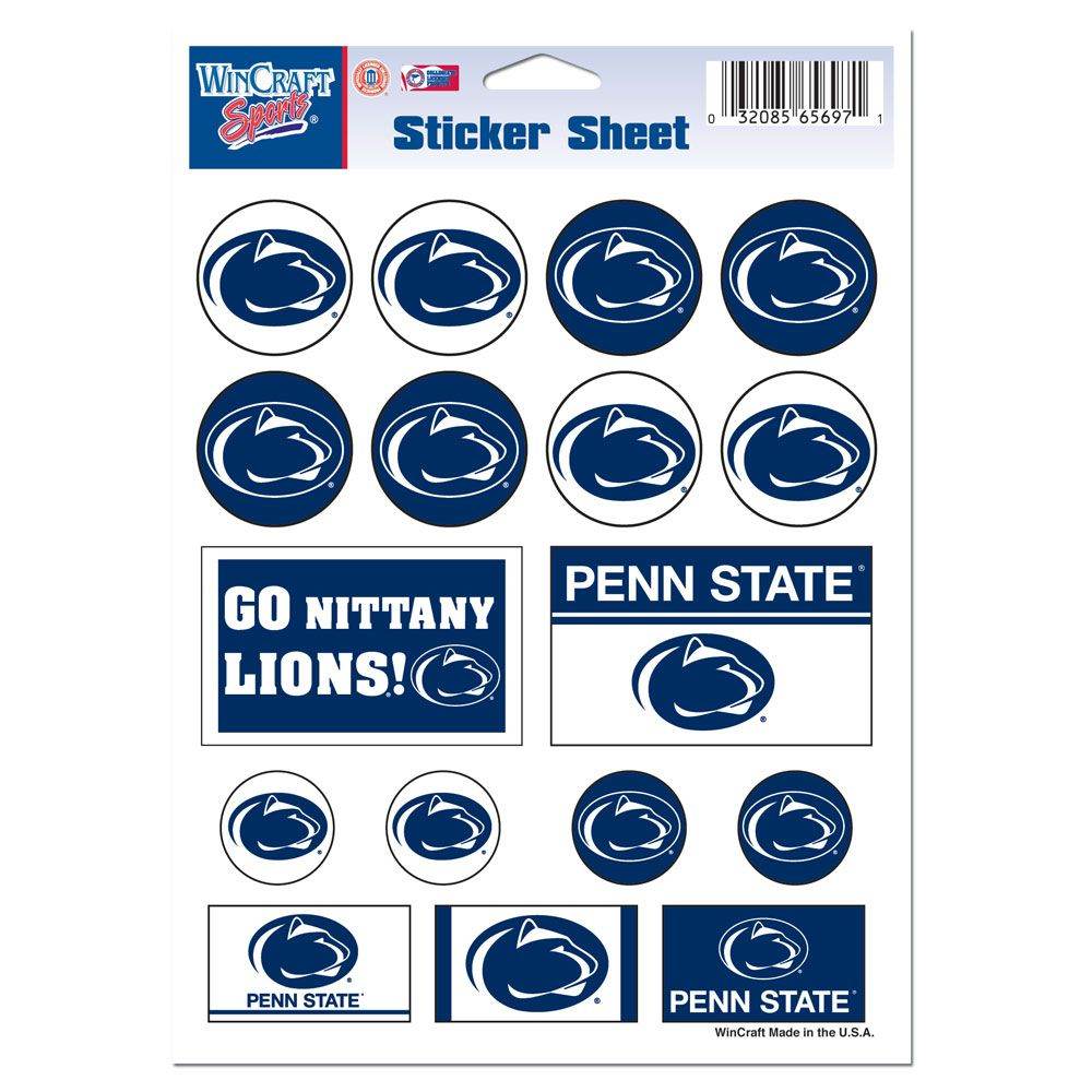 Penn State Nittany Lions Vinyl Decal Sheet 5x7 Sticker - ToylandEU