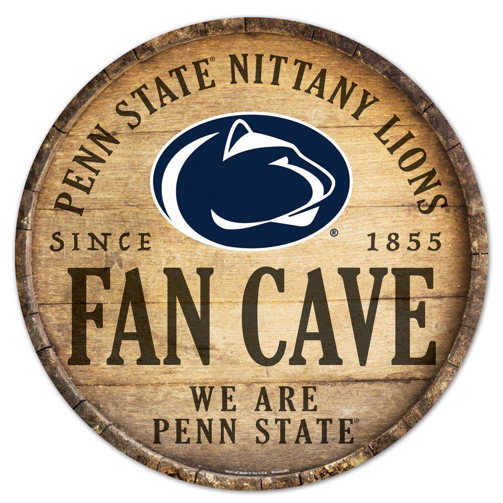 Penn State Nittany Lions Wood Sign 14 Inch Round Barrel Top - ToylandEU