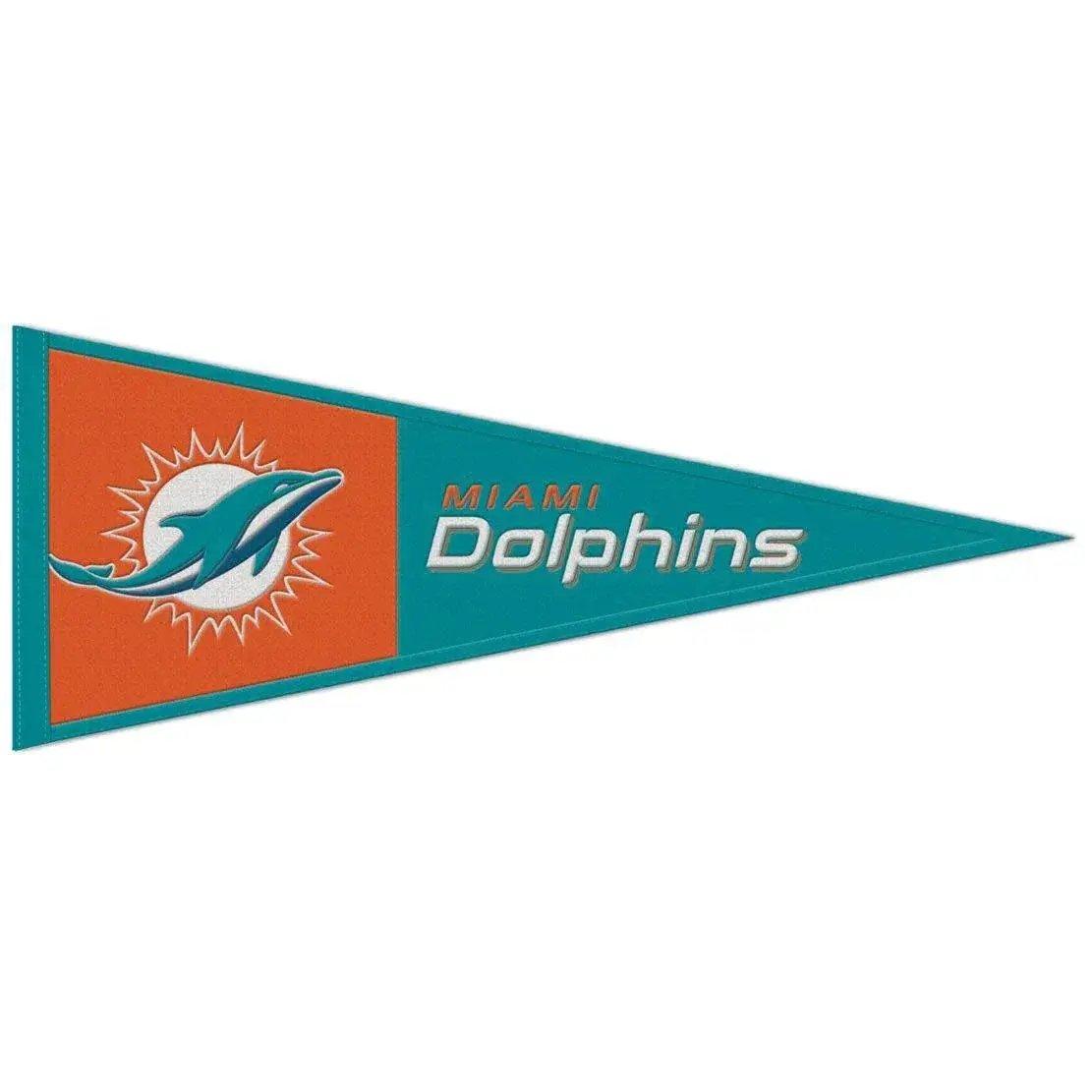  Miami Dolphins Wool Pennant 13x32 Inches Wincraft Deluxe -  ToylandEU™