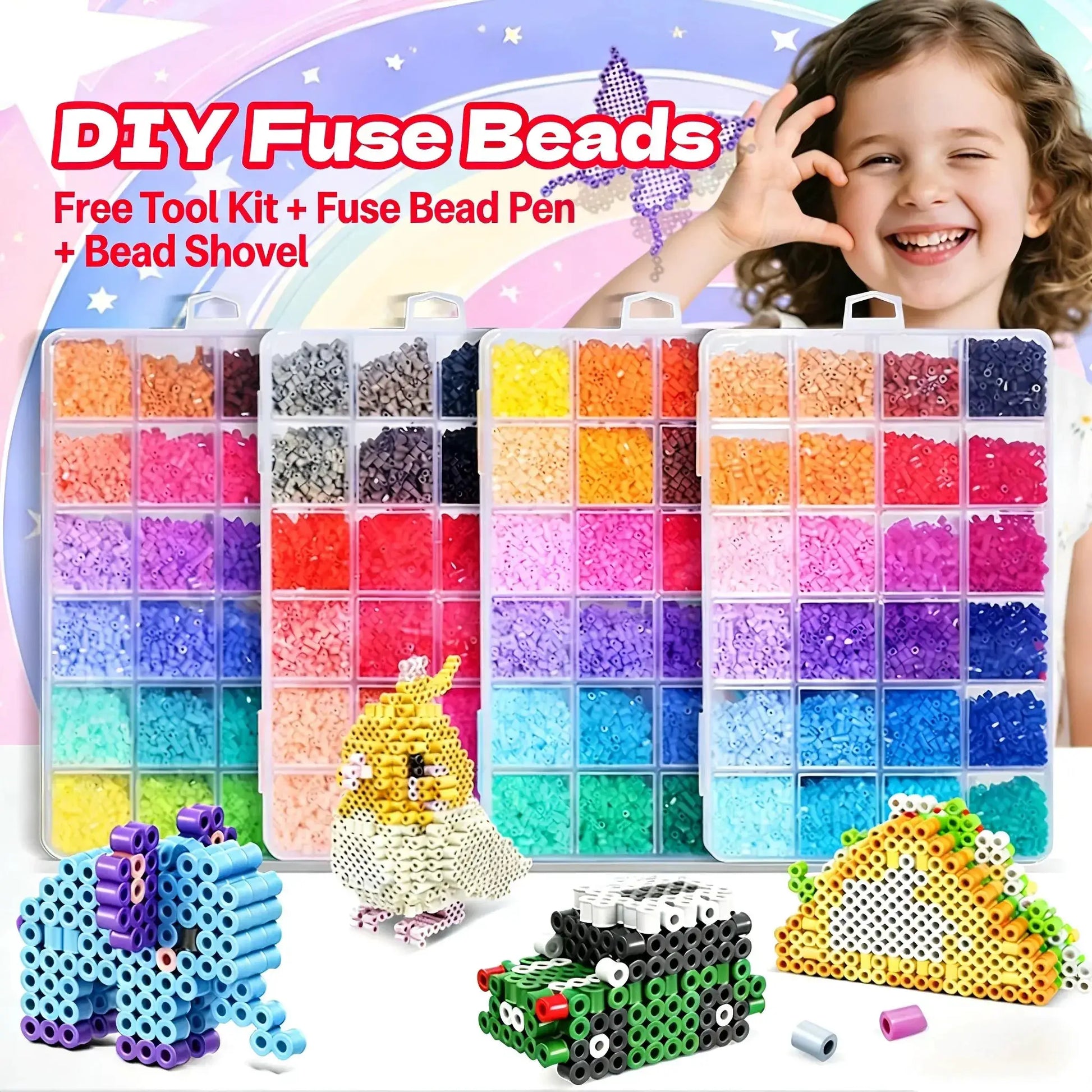 Perler Beads 24 And 48 Colors Kit For Creative DIY - ToylandEU