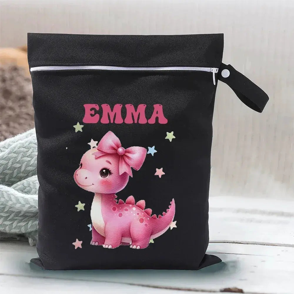 Personalised Diaper Bag Dinosaur With Name Waterproof Wet Dry Bags - ToylandEU