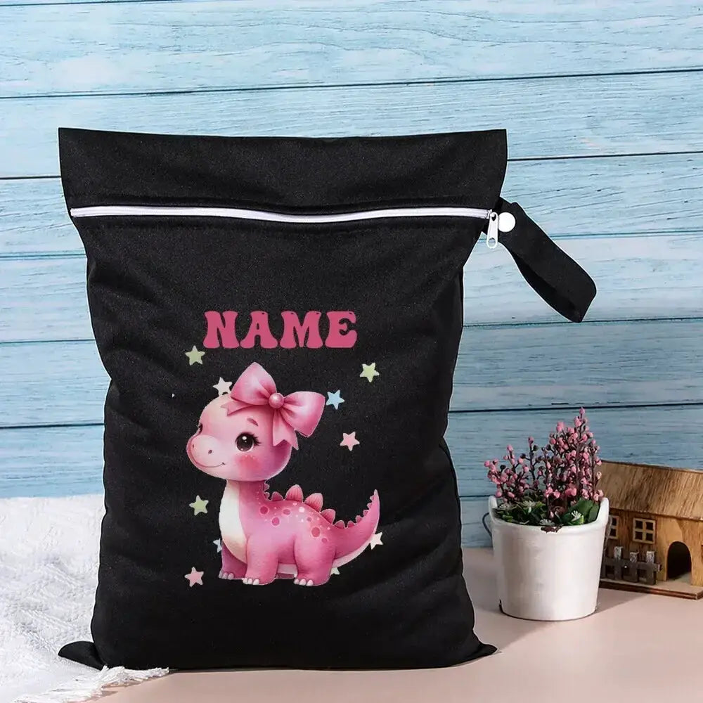 Personalised Diaper Bag Dinosaur With Name Waterproof Wet Dry Bags - ToylandEU