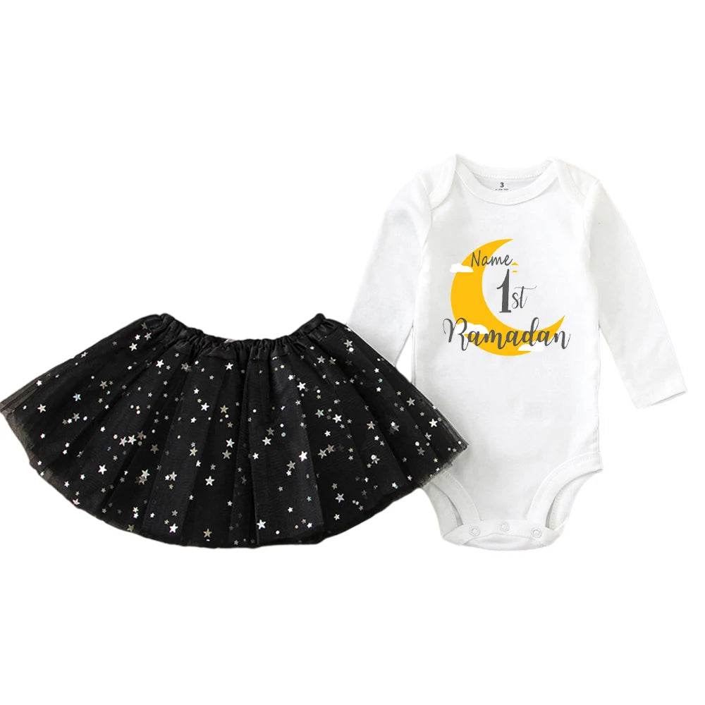 Personalised First Eid Tutu Dress Two Piece Set With Sequined Mesh For Babies And Toddlers - ToylandEU