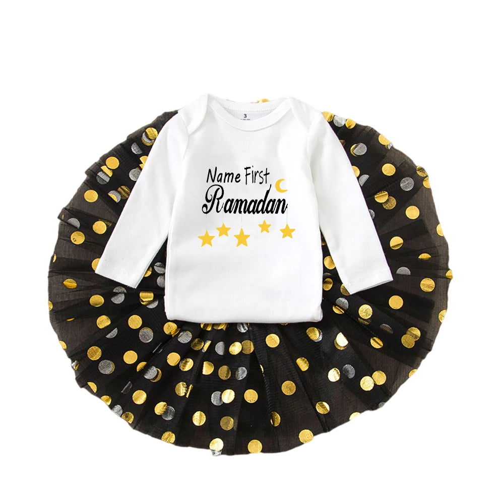 Personalised First Eid Tutu Dress Two Piece Set With Sequined Mesh For Babies And Toddlers - ToylandEU